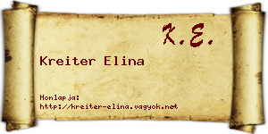 Kreiter Elina névjegykártya